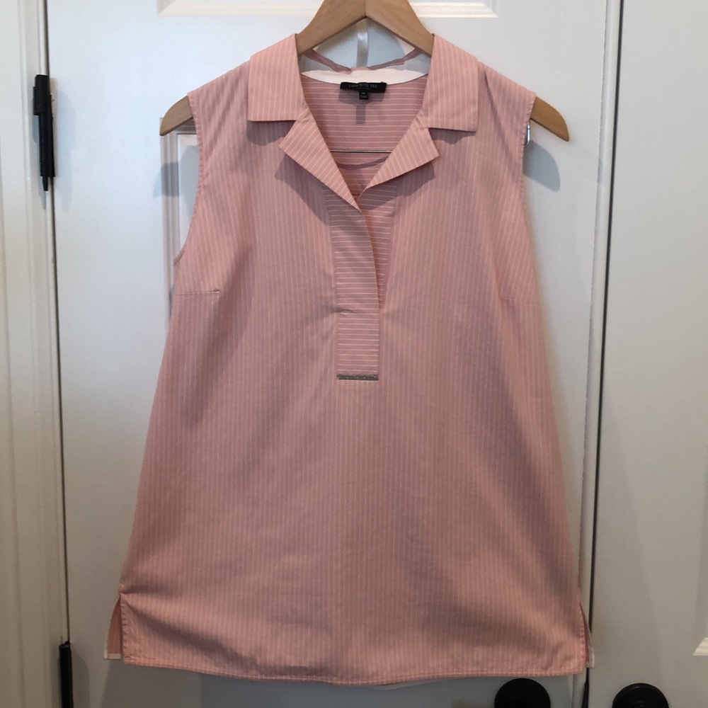 Lafayette 148 New York Kit Sleeveless Striped Top Medium